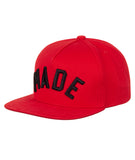 Red Straight Snapback with Black MADE
