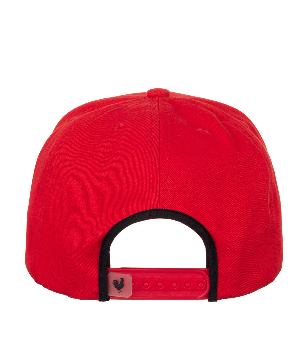Red Straight Snapback with Black MADE