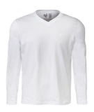 Basic LS Vneck White (Tone on Tone)