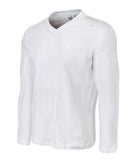 Basic LS Vneck White (Tone on Tone)
