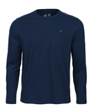 Basic LS Vneck Navy (Tone on Tone)