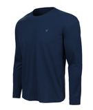 Basic LS Vneck Navy (Tone on Tone)